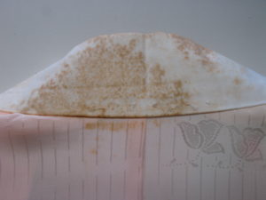 長襦袢の衿の汚れ・黄変と生地交換